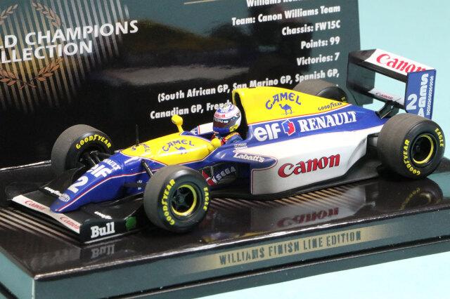 [予約] ミニチャンプス 1/43 ウィリアムズ FW15C ルノー 1993 ワールドチャンピオン A.プロスト ウェザリング仕様 デカール加工品　436936602S
