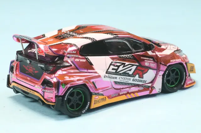 POPレース 1/64 トヨタ GR ヤリス エヴァ RTT8号機 GOODRIDE クローム