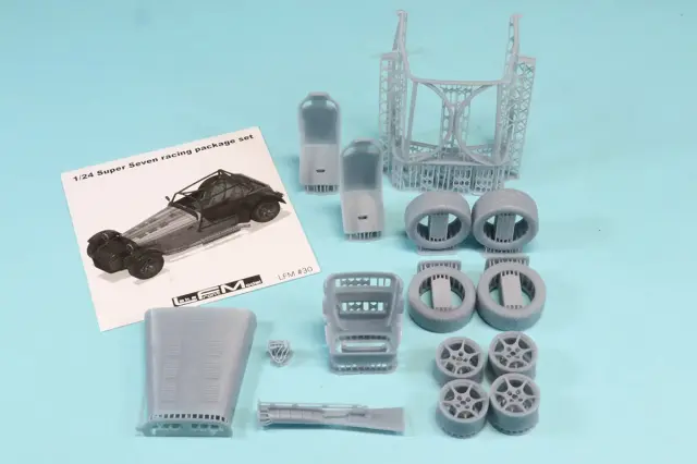 レイクフロントモデル 1/24 3Dプリントトランスキット ケータハム スーパー7 レーシングパッケージ セット レイクフロントモデル対応  　LFM-30