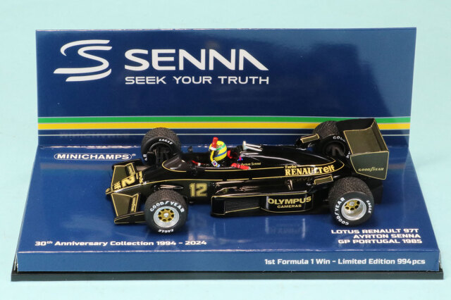 ミニチャンプス 1/43 ロータス ルノー 97T A.セナ ポルトガルGP 1985 F1初優勝 レインタイヤ/ウェザリング仕様　540853312