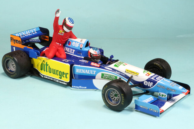 ミニチャンプス 1/18 ベネトン ルノー B195 ミハエル シューマッハ カナダGP 1995 ライドオン ジャン アレジ フィギュア付　510950601