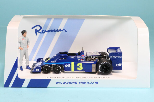 ロム特注スパーク 1/43 ティレル P34 日本GP 1976 J.シェクター スタンディングフィギュア付き　ROMU053