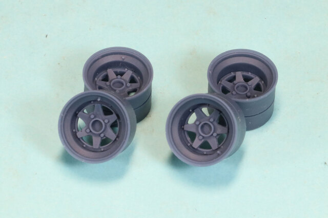 ケイSTYLE! 1/24 3Dプリントパーツ 14インチ XR4 TYPE ホイールセット ロンシャン風 8-9J　KS-PA15