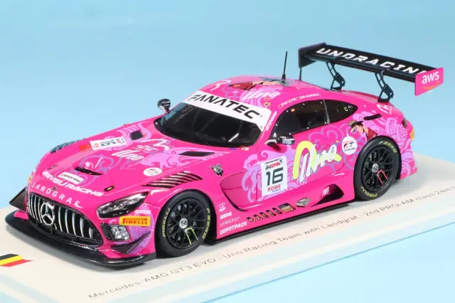 スパーク 1/43 メルセデス AMG GT3 EVO No.16 Uno Racing Team with Landgraf 2nd PRO-AM class スパ 24h 2024　SB811