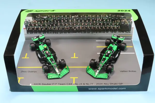 スパーク 1/64 ザウバー C44 アブダビGP 2024 V.ボッタス 周冠宇 2台セット　Y417