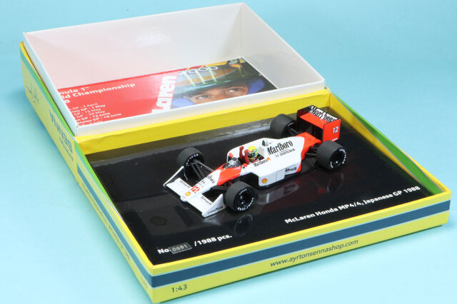 [予約]　セナショップ特注ミニチャンプス 1/43 マクラーレン MP4/4 ホンダ 日本GP 1988 A.セナ デカール加工品　543884392