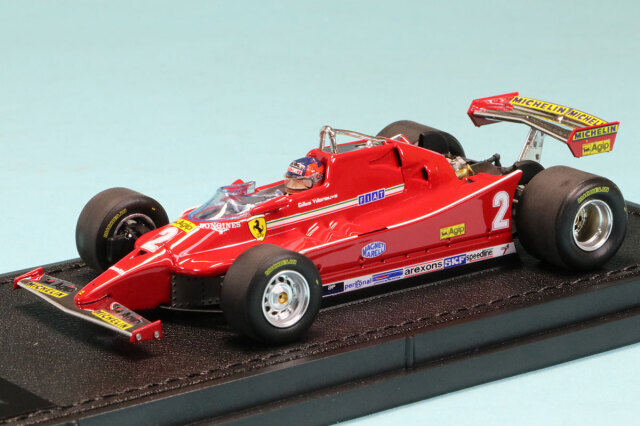 トップマルケス/GPレプリカーズ 1/43 フェラーリ 126C 1980 No,2 G.ビルヌーブ 予選 ドライバーフィギア付 デカール加工　GRP43035BWD