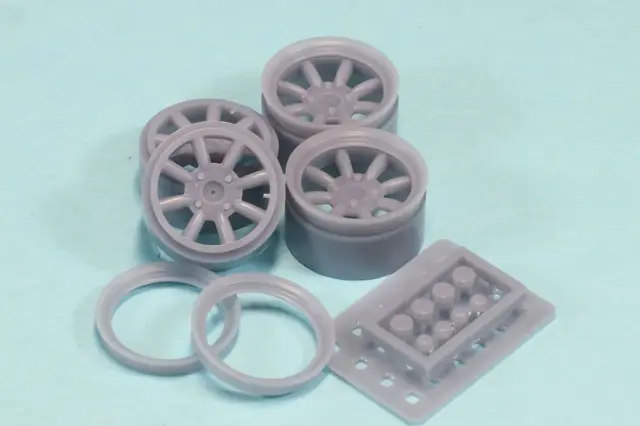 [予約] ケイSTYLE! 1/24 15 インチ RS8 タイプホイールセット ケイSTYLE! CU12対応　KS-PA55