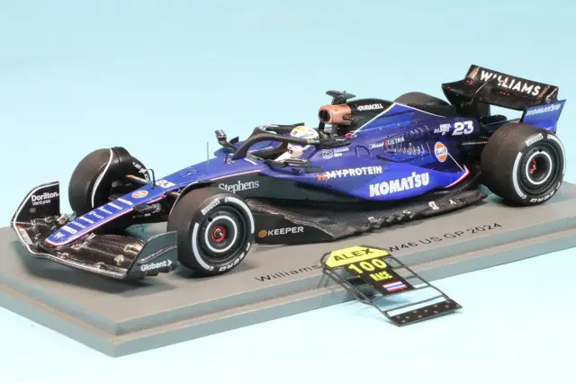 スパーク 1/43 ウィリアムズ FW46 アメリカGP 2024 A.アルボン F1通算100戦　S9559