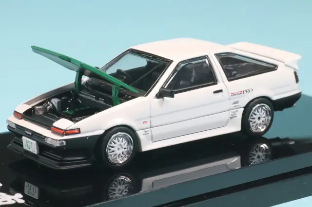 ホビージャパン 1/64 トヨタ スプリンタートレノ (AE86) DRIFT KING ドリキン 土屋圭一 ホワイト メッシュホイール　HJ646052BDK