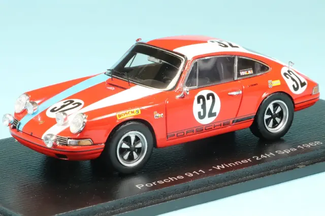 スパーク 1/43 ポルシェ 911 No.32 1968 スパ 24h ウィナー W. カウゼン／H. ケレナーズ／E. クレマー　43SPA1968