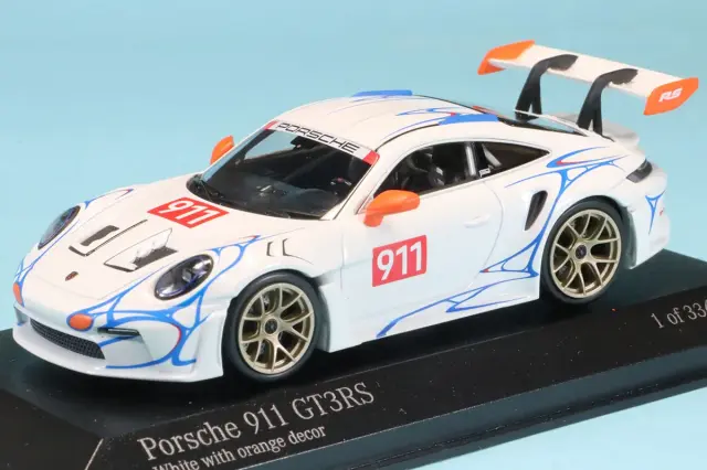 ミニチャンプス 1/43 ポルシェ 911 (992) GT3RS 2023 ホワイト/オレンジデコレーション　410062115