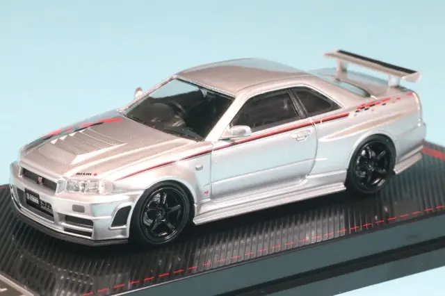 251018　イグニッションモデル 1/64 ニッサン スカイライン GT-R  R34 ニスモ Zチューン シルバー　IG3840