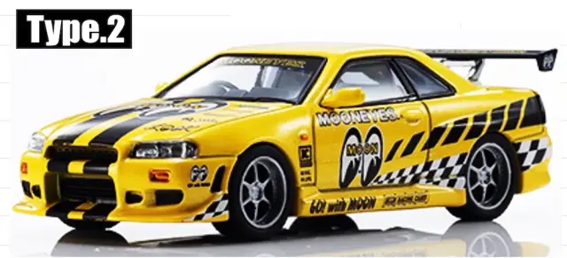 [予約] 京商 1/64 [MOTN] ニッサン スカイライン GT-R (R34) ムーンアイズ (2) LED搭載　K07134LM2