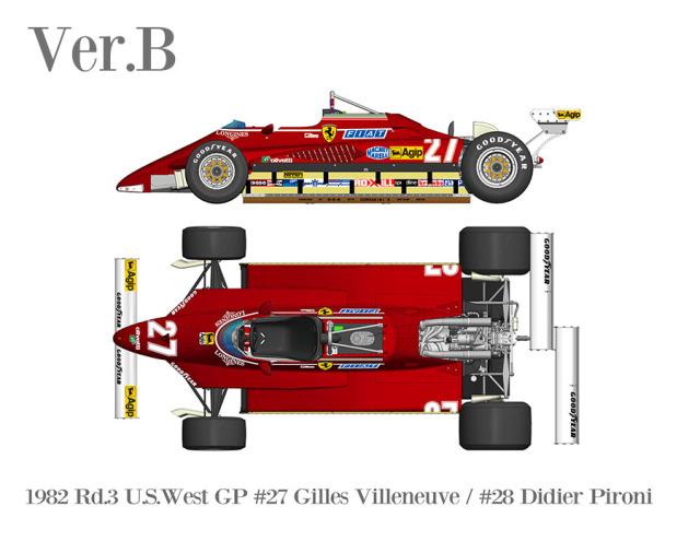 モデルファクトリーヒロ 1/43 フルディティールメタルキット フェラーリ 126 C2 Ver.B ロングビーチGP 1982　K766