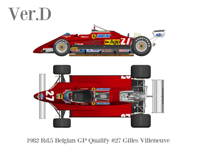 モデルファクトリーヒロ 1/43 フルディティールメタルキット フェラーリ 126 C2 Ver.D ベルギーGP 予選 1982　K768