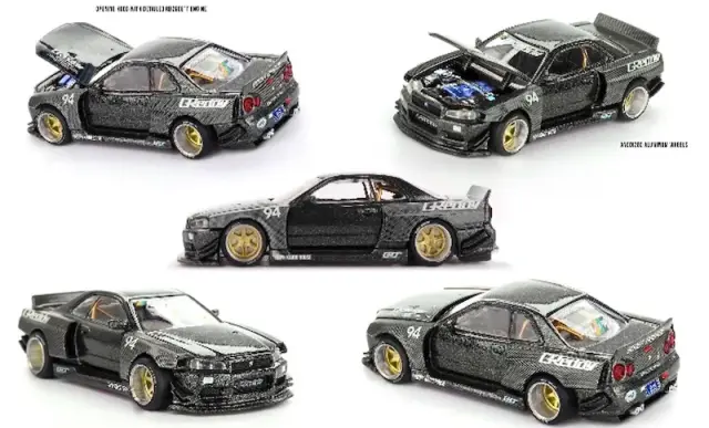 [予約] MINI-GT 1/64 ニッサン スカイライン GT-R R34 Kaido Works GReddy V2(右ハンドル)　KHMG222