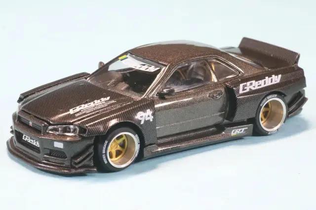 MINI-GT 1/64 ニッサン スカイライン GT-R R34 Kaido Works GReddy V2(右ハンドル)　　KHMG222