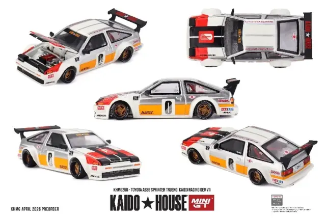 [予約] MINI GT 1/64 トヨタ AE86 スプリンタートレノ カイドウレーシング Dev V1 (右ハンドル)　KHMG268