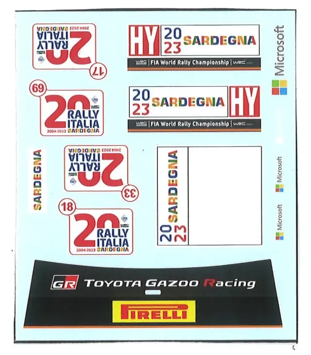 KMP 1/24 トヨタ GR ヤリス ラリー1 サルディニア ラリー 2023 オプションデカール ベルキット対応 KMP-24073