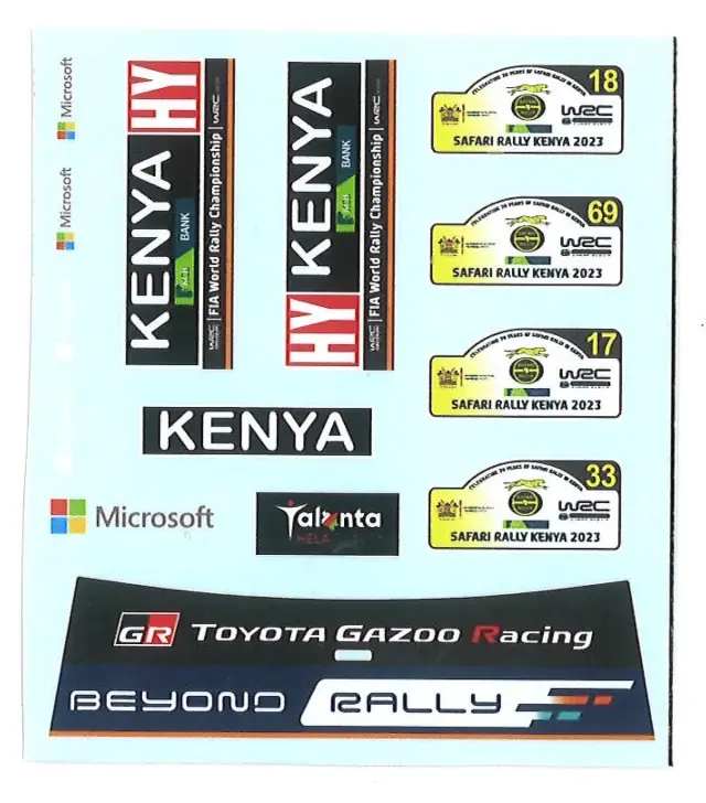 KMP 1/24 トヨタ GR ヤリス ラリー1 サファリ ラリー 2023 オプションデカール ベルキット対応 KMP-24076