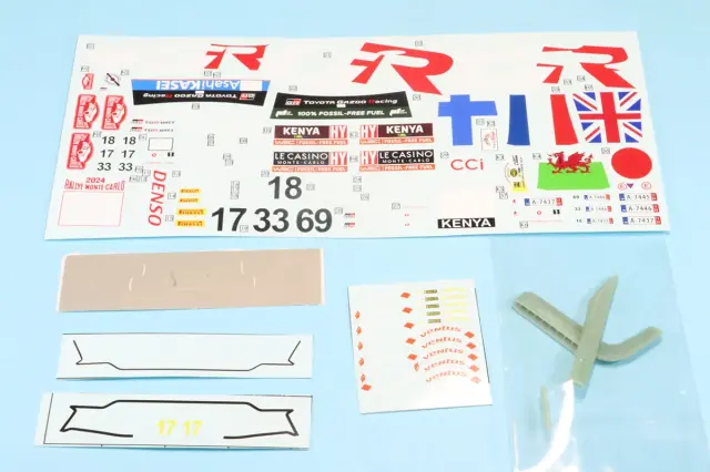 KMP 1/24 トヨタ GR ヤリス ラリー1 ブラックGR リバリー サファリ/モンテカルロラリー 2025 フルデカール パーツ付き ベルキット対応 KMP-TK24283