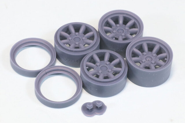 ケイSTYLE! 1/24 14インチ 8本スポークホイールセット トヨタ セリカ 1600GT LB(KS-CU1) 対応　KS-PA1