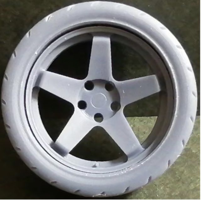 [メーカー絶版] ケイSTYLE! 1/24 17インチ 8.5J 5H F23 ホイール & 215/45R17 SHIBA タイヤ セット　KS-S54