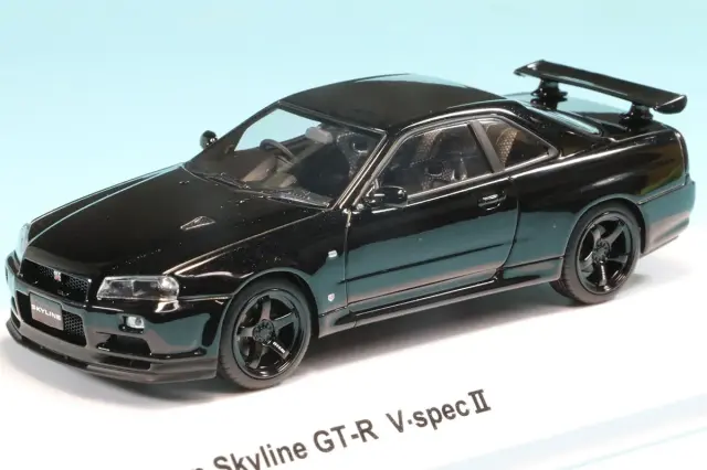 京商 1/43 ニッサン スカイライン R34 GT-R Vスペッ2 ブラックパール KS03936BK