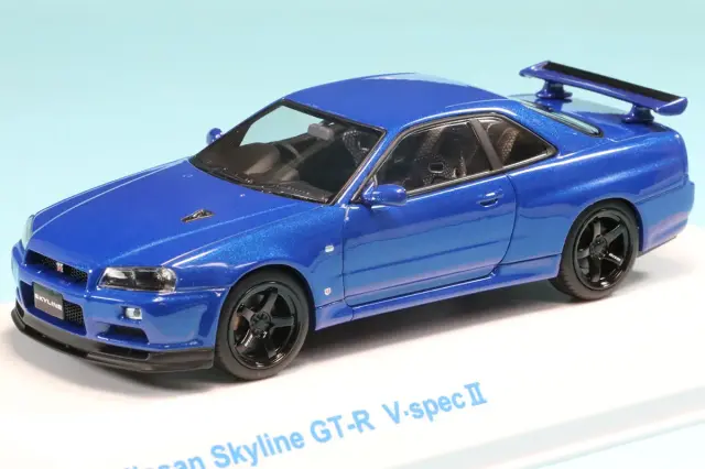 京商 1/43 ニッサン スカイライン R34 GT-R Vスペッ2 ベイサイドブルー KS03936BL