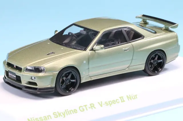 京商 1/43 ニッサン スカイライン R34 GT-R Vスペック2ニュル ミレニアムジェイド　KS03936MJ