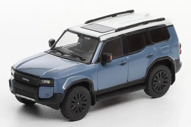 [予約] GCD 1/64 トヨタ ランドクルーザー プラド 250 - (LHD) - ヘリテージ・ブルー／ライト・グレー・ルーフ　KS075-424
