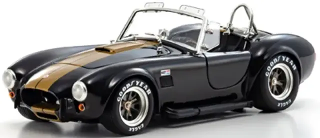 [予約] 京商 1/18 シェルビー コブラ 427S/C ブラック/ゴールドストライプ フル開閉　KS08048BKG