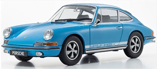 [予約] 京商 1/18 ポルシェ 911S クリスタルブルー X ホワイトストライプ　KS08978BLW