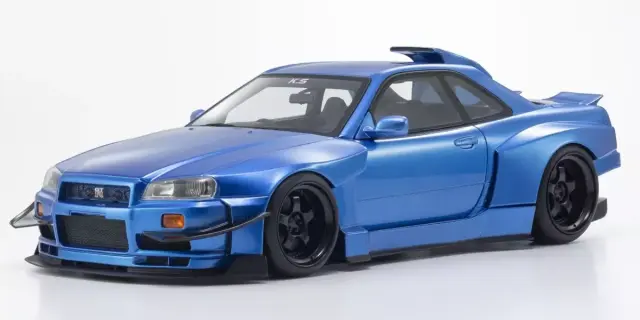 京商 1/18 ニッサン スカイライン GT-R (R34) キジル サリーム ブルー　KSR18068BL