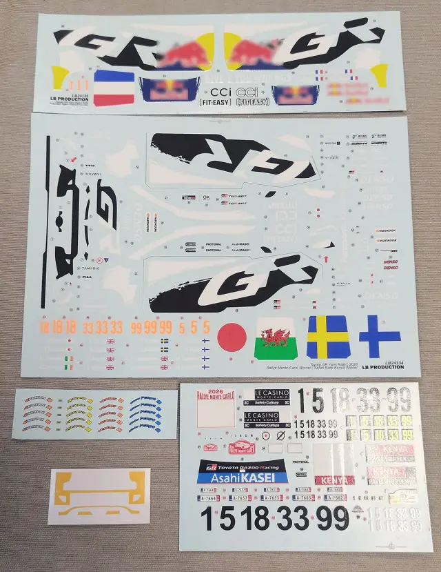 [予約] LBプロダクション 1/24 トヨタ GR ヤリス ラリー1 2026 モンテカルロ No.1 / サファリラリー No.1 フルデカール ベルキット対応　LB24135