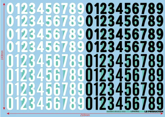 LBプロダクション ゼッケンナンバー ホワイト&ブラック ラージサイズ　LBNUM1-L