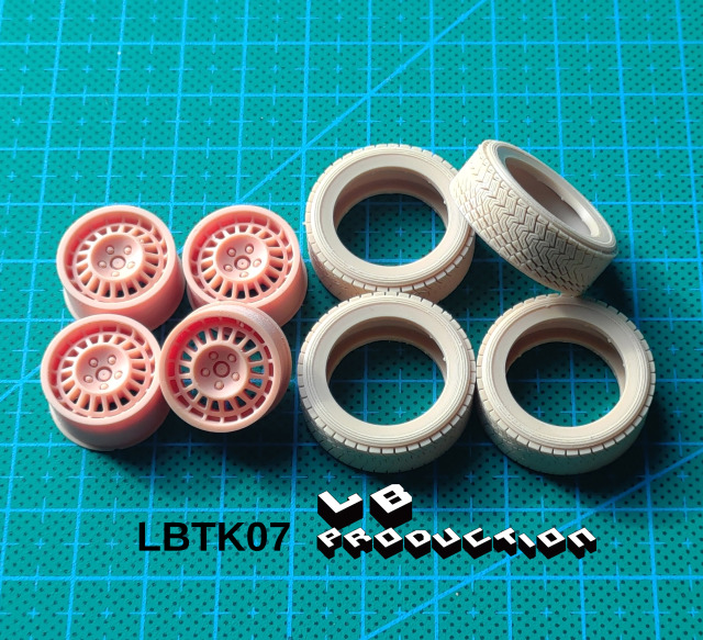 LBプロダクション 1/24 スピードライン グラベル ホイール&タイヤセット for オペル マンタ 400　LBTK07