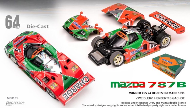 [予約] モーターヘリックス 1/64 マツダ 787B ルマン 1991 NO.55 ウィナー カウル脱着モデル　M60101