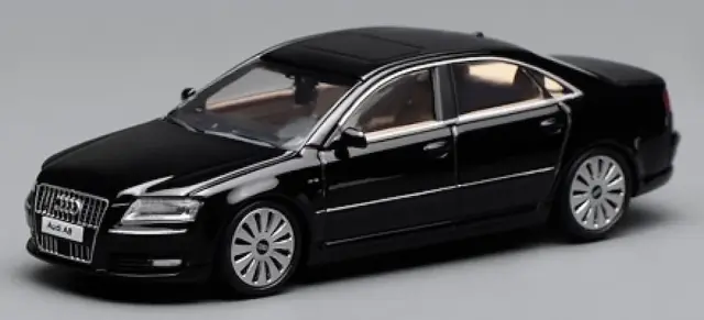 [予約] モーターヘリックス 1/64 アウディ A8 (D3) 2008 後期Ver. メタリックブラック　M68201