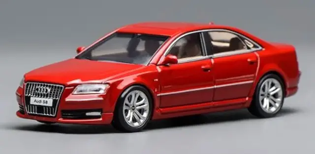 [予約] モーターヘリックス 1/64 アウディ S8 (D3) 2008 ミサノ レッド　M68215