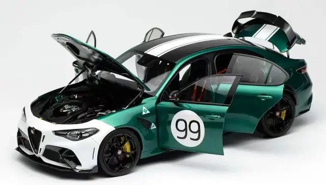 [予約] モーターヘリックス 1/18 アルファロメオ ジュリア GTAm グリーンカラーリングツートン No.99　M89014