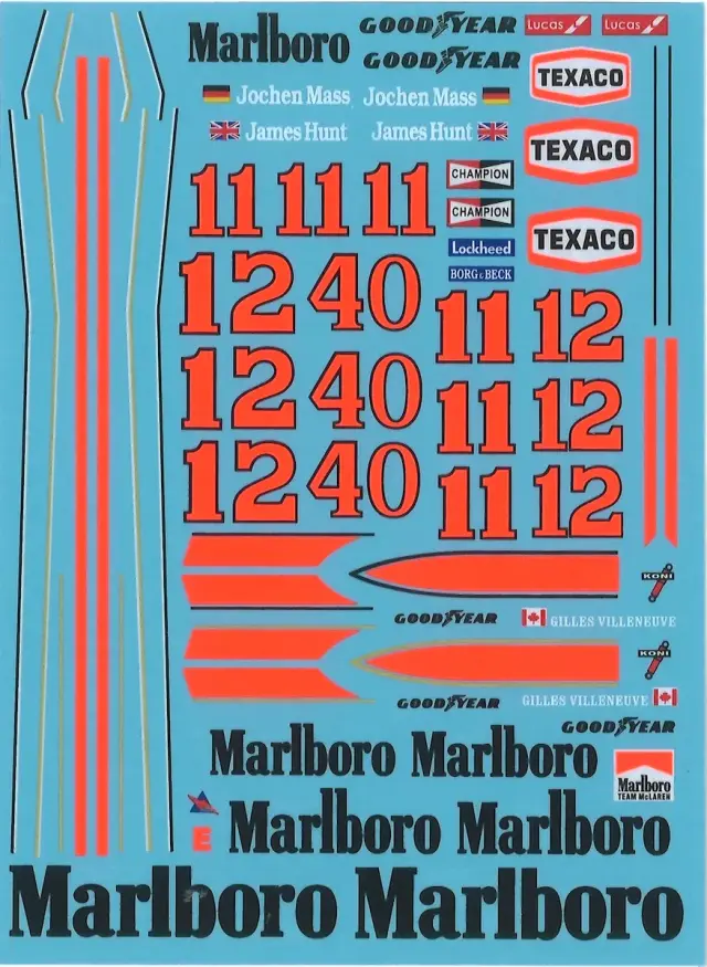 MSMクリエイション 1/20 マクラーレン M23 1976/77 フルデカール