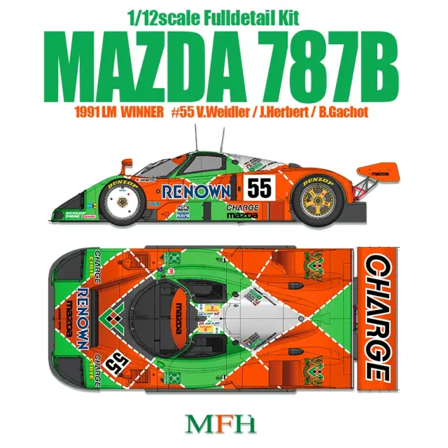 モデルファクトリーヒロ 1/12 フルディティールキット マツダ 787B ルマン 1991 No.55 ウィナー　MFH-K628
