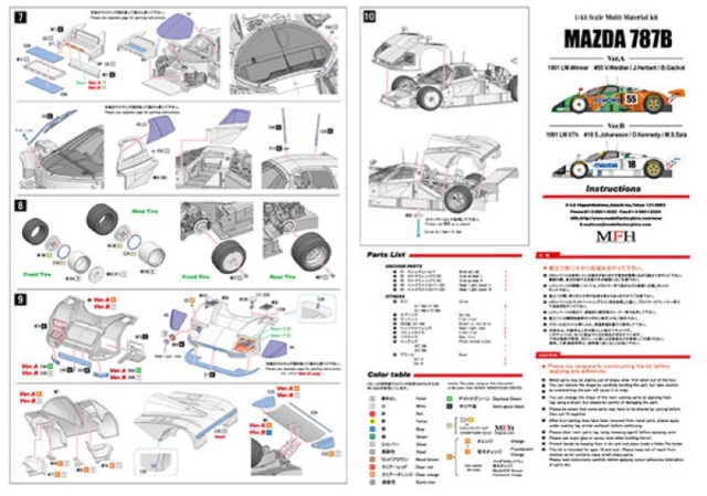 モデルファクトリー ヒロ 1/43 フルディティールキット マツダ 787B