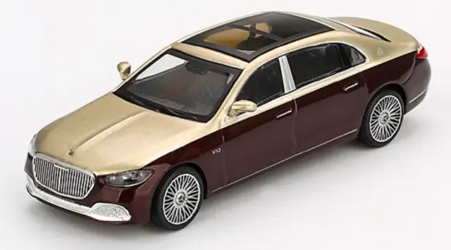 [予約 MINI-GT 1/64 メルセデス マイバッハ S680 ゴールド/ダークレッドメタリック(左ハンドル)　MGT00962-L