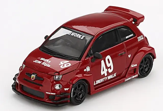 [予約 MINI-GT 1/64 アバルト 595 LB-WORKS x Abas Works レッド(左ハンドル)　MGT00963-L