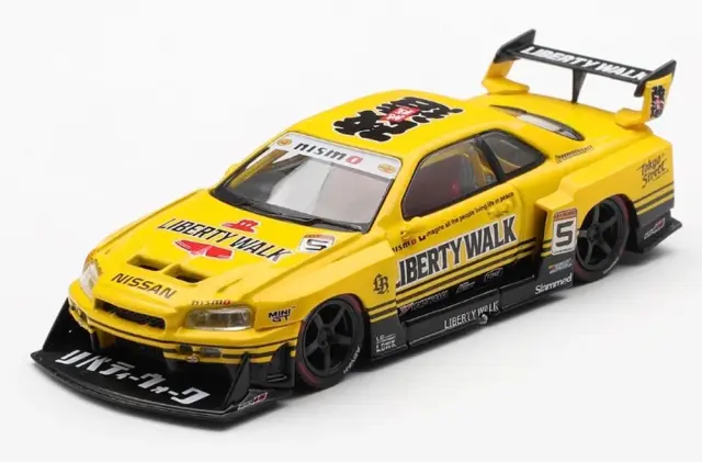 [予約] MINI-GT 1/64 ニッサン LB-ER34 スーパーシルエット スカイライン スポーツイエロー (右ハンドル) MGT01182-R