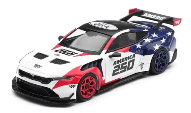[予約] MINI-GT 1/64 フォード マスタング GTD アメリカ建国250周年 (左ハンドル) 北米限定　MGT01301-BL