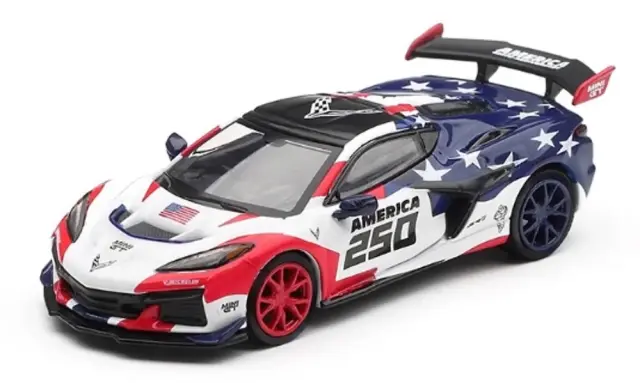 [予約] MINI-GT 1/64 シボレー コルベット ZR1 アメリカ建国250周年 (左ハンドル) 北米限定　MGT01302-BL